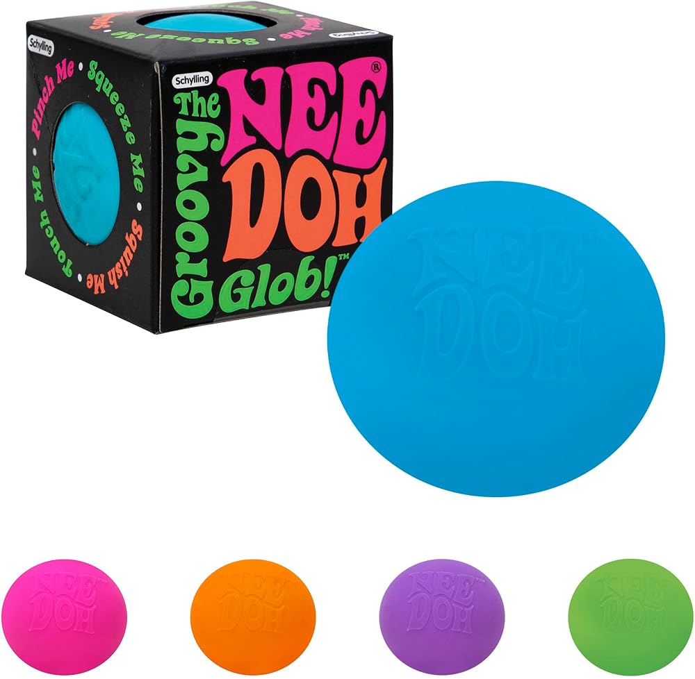Schylling NeeDoh Original Groovy Glob soft sensory stress ball in assorted bright color